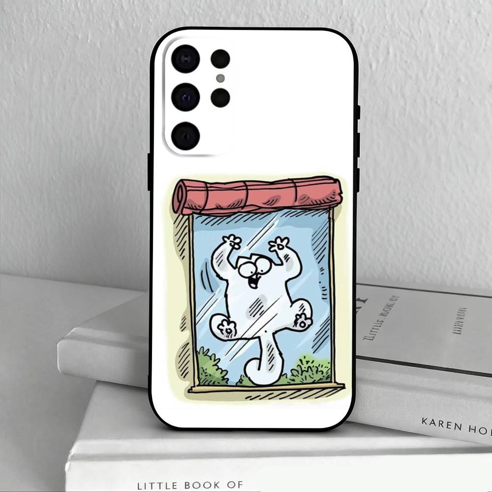 

Чехол для телефона S-Simons-S And C-Cats для Samsung S25,24,23,22,30,21,10,9,Ultra,Plus,Lite,FE,4,5 G Мягкий черный чехол Samsung S26