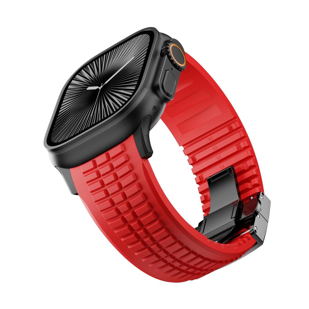Silicone TPU Strap for Apple Watch Band Ultra 3 49mm 46mm 45mm 44mm Titanium Color Bracelet for IWatch Series 11 10 9 8 SE 7 6 5