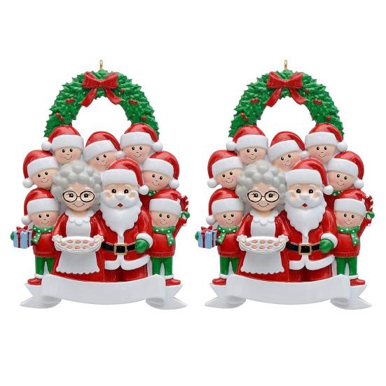 Christmas Pendant Santa Claus Family Hanging Pendant Classic Colors Family Theme Festive Atmosphere Decor