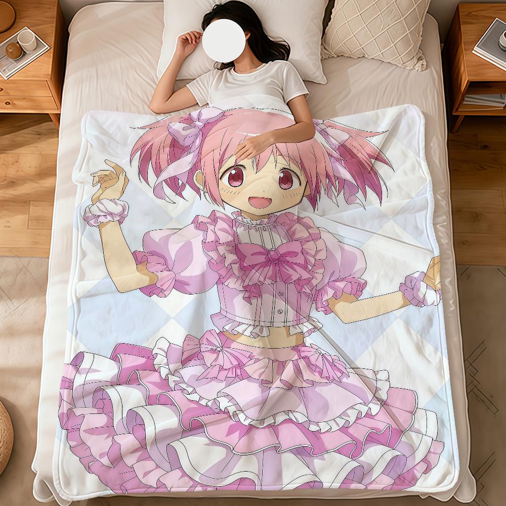 Anime Cute p-Puella Magi Madoka Magica Soft Warm Plush Blanket Dormitory Sofa Living Room Pet Hogar Bedroom Gift Home Flannel