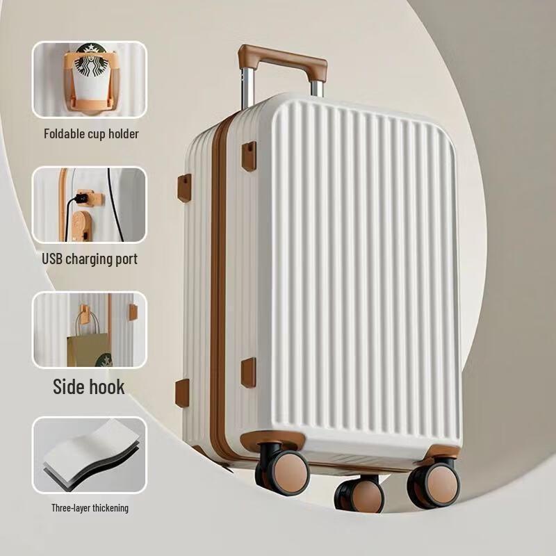 KarLot Travel Luggage with Cup Holder & USB Port 20 inch