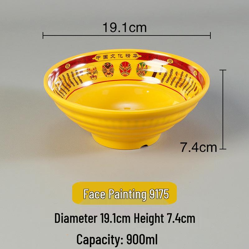 Melamine Ramen Bowl: Porcelain-Like, Large Mala Tang Soup & Noodles Bowl for Wontons & Luosifen