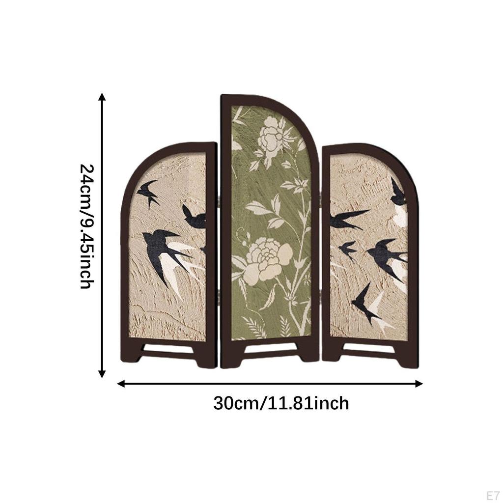 3-delad Mini Dekorativ Rumsavdelare, Traditionell Kinesisk, för Matsal eller Heminredning