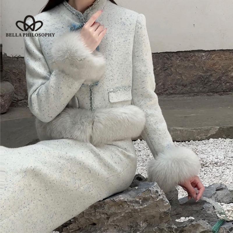 Winter Ein Set aus leichtem Luxus-Oberteil mit hohem Bund und Halbkörperrock für Damen, zweiteiliger Anzug für Damen