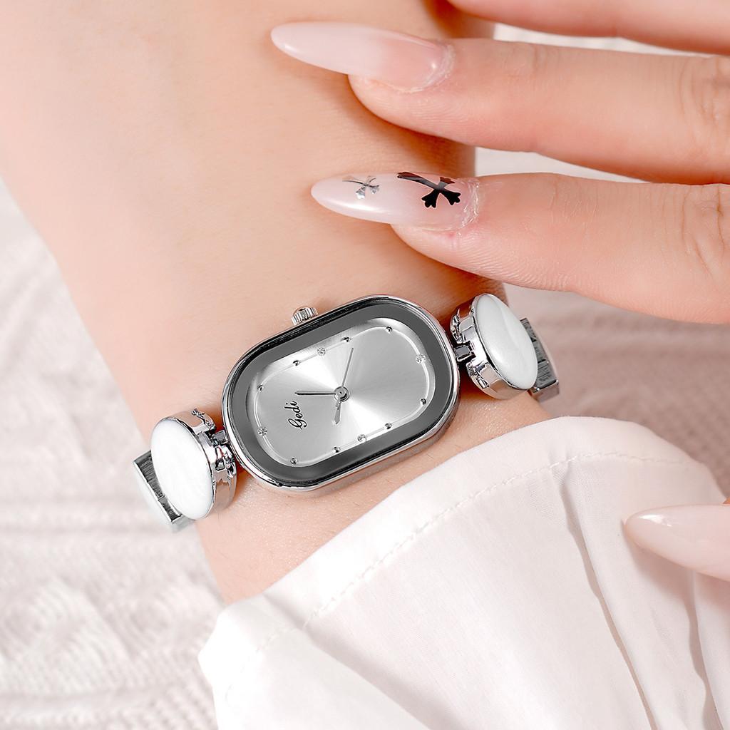Gedi Artistic Elliptical Womens Quartz Watch With Decorative Dial For Fashion Ladies