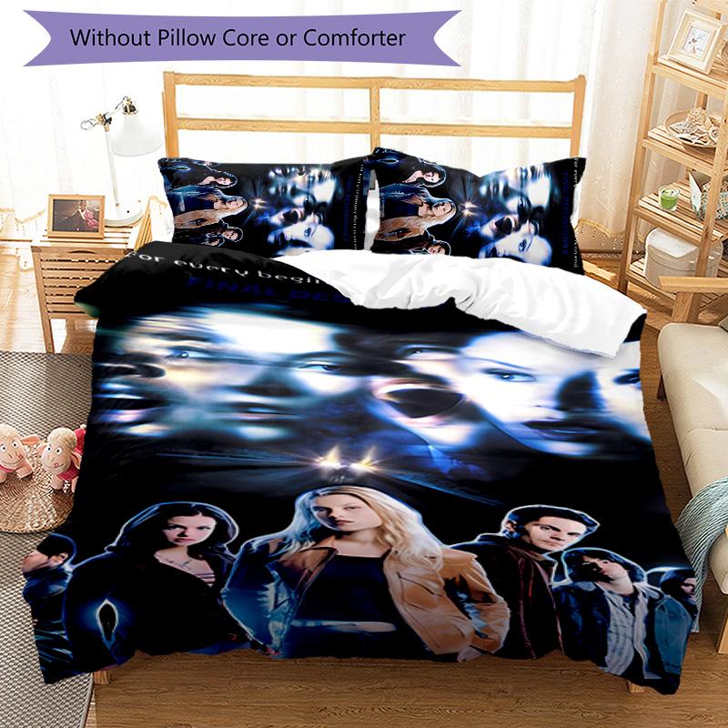 3pcs Final Destination Bloodlines1 pattern bedding set duvet cover set includes duvet cover &pillowcases, perfect all season bedroom decoration & gift