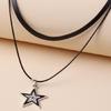 Novel Hollow Star Pendant All-matched Clavicle Chain Leathers Rope Neck Chain