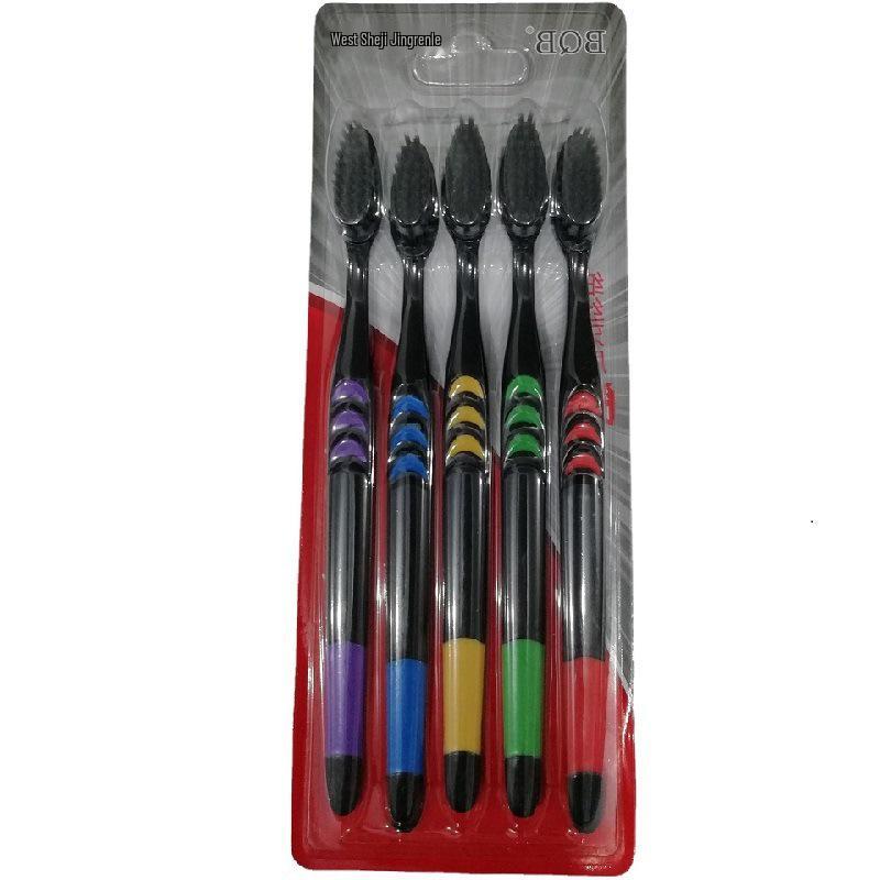 

Набор из 5 взрослых зубных щеток с бамбуковым углем - Мягкая щетина Специальное предложение