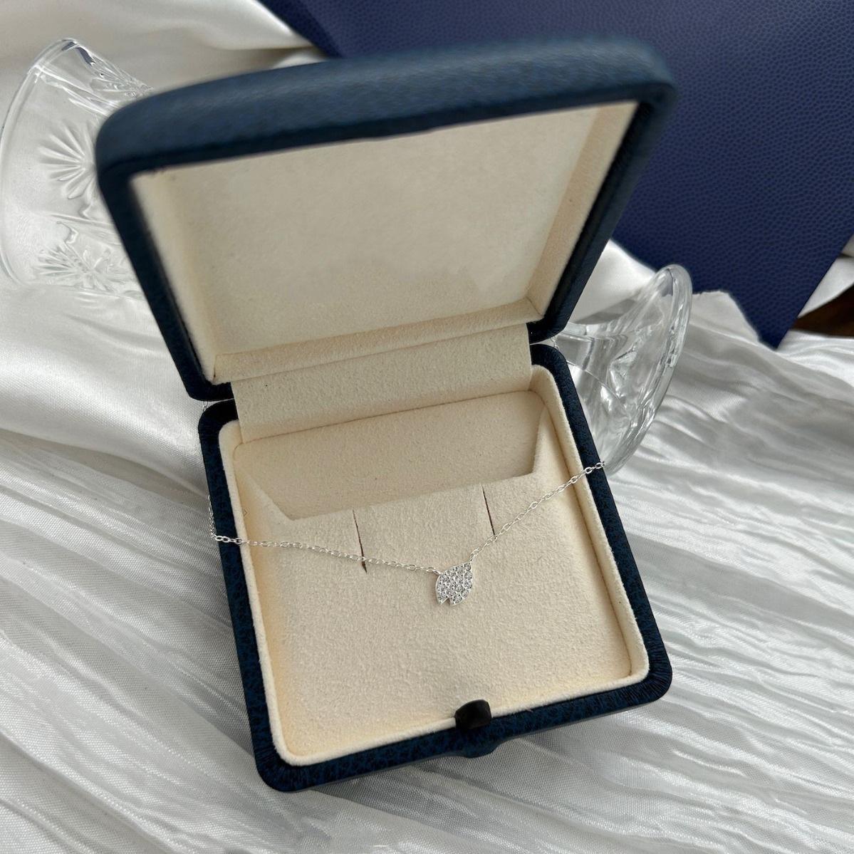 Cherry Blossom Pendant Necklace - 14K Gold Plated S925 Silver with Micro-Paved Petals 14K Gold Color