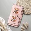 Cute Cartoon Deer Owl Printed Women Long Wallet Fashion Casual Large Capacity Portable Card Holder Purse