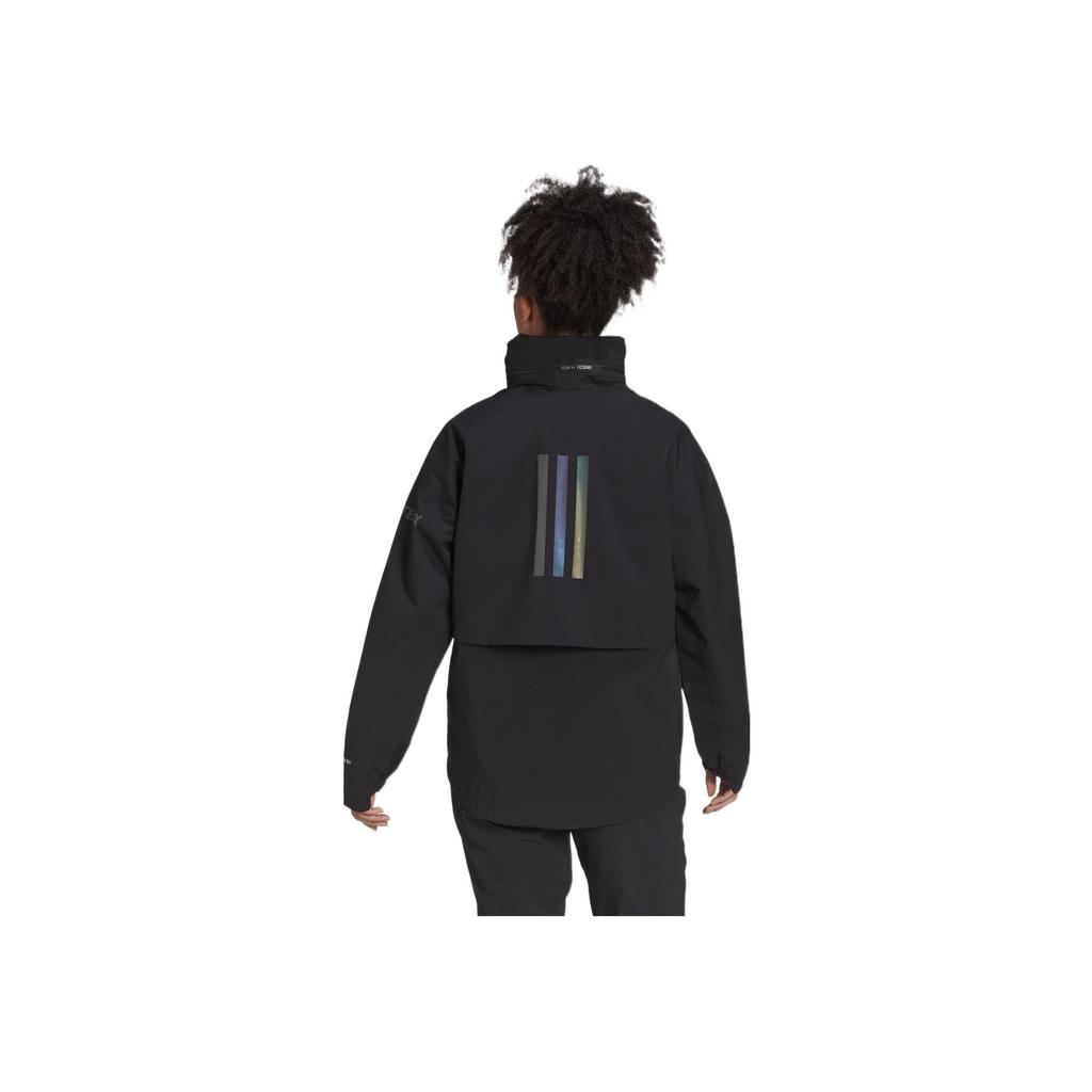 Adidas Terrex Cw Myshelter Rr Printed Zip-Up Hooded Jacket Women Jackets Black H65706