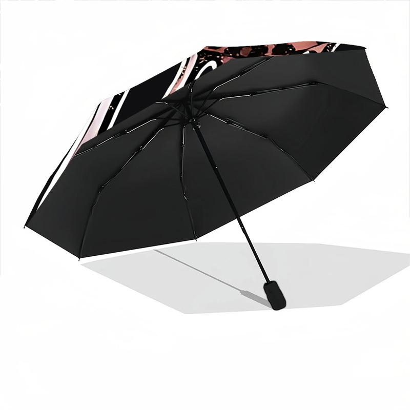 1pc Leopard Print Lips Automatic Open/close Umbrella, 8-Rib Sturdy Structure, Auto Folding/Opening, Portable Travel Umbrella for Women031
