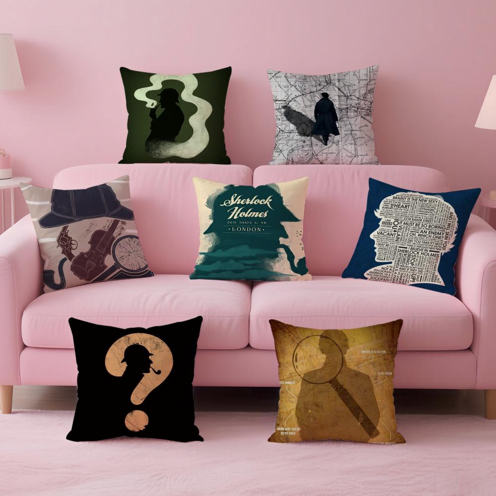Classic British TV Series SSherlock HHolmes Cushion Cover Pillow Case Soft Skin Friendly Fabric Concealed Zipper