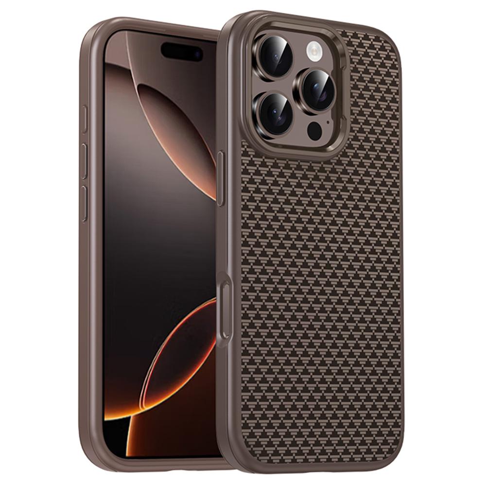 IPAKY For iPhone 16 Pro Case Carbon Fiber Texture PC+TPU Shockproof Phone Back Cover