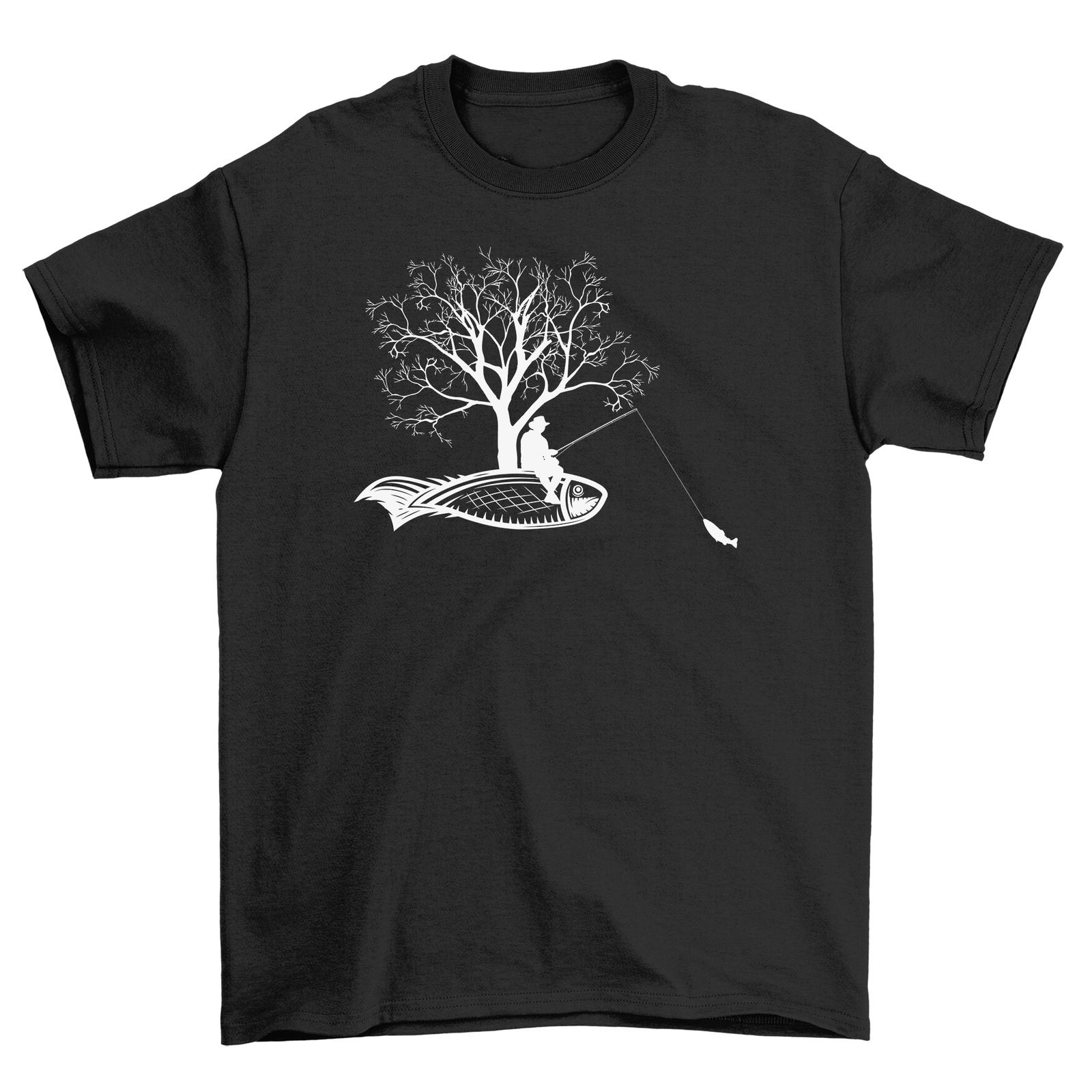 21-1130-28-Pe cgine Fish and Tree Unisex Funny T-Shirt Mens Womens Tees Top ??? Mysterious Blend of Na 2XL