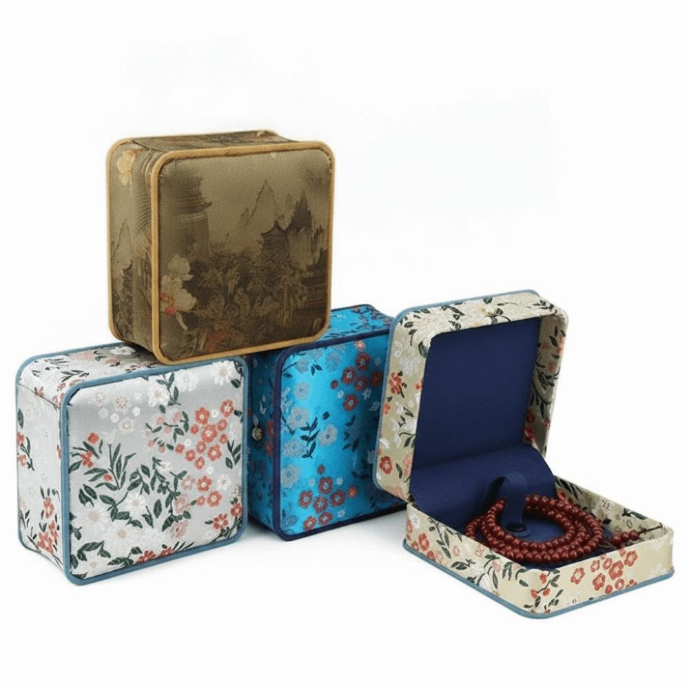 Brocade Fabric Brocade Jewelry Box Exquisite Embroidery Portable Jewelry Holder For Women