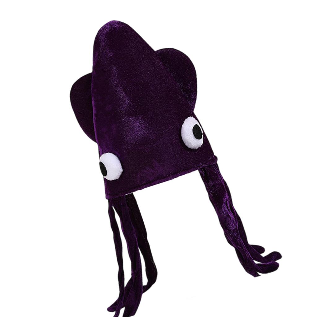 Fun Cuttlefish Hat with Long Tassels For Masquerade Party Cosplay Event Soft Headgear for Stage Show Halloween Dressingup