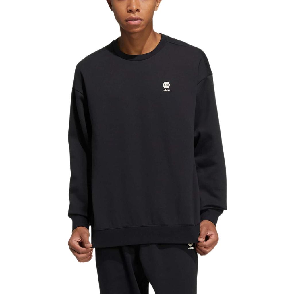 Adidas Neo Sweatshirts Unisex Black Crew Neck Moderate Regular HY9654