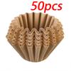 50/100PCS Basket Coffee Paper Filter Pour Over Filter Papers Machine 155*45mm , Fits B75 Coffee Dripper &1-2 Cups Basket Dripper