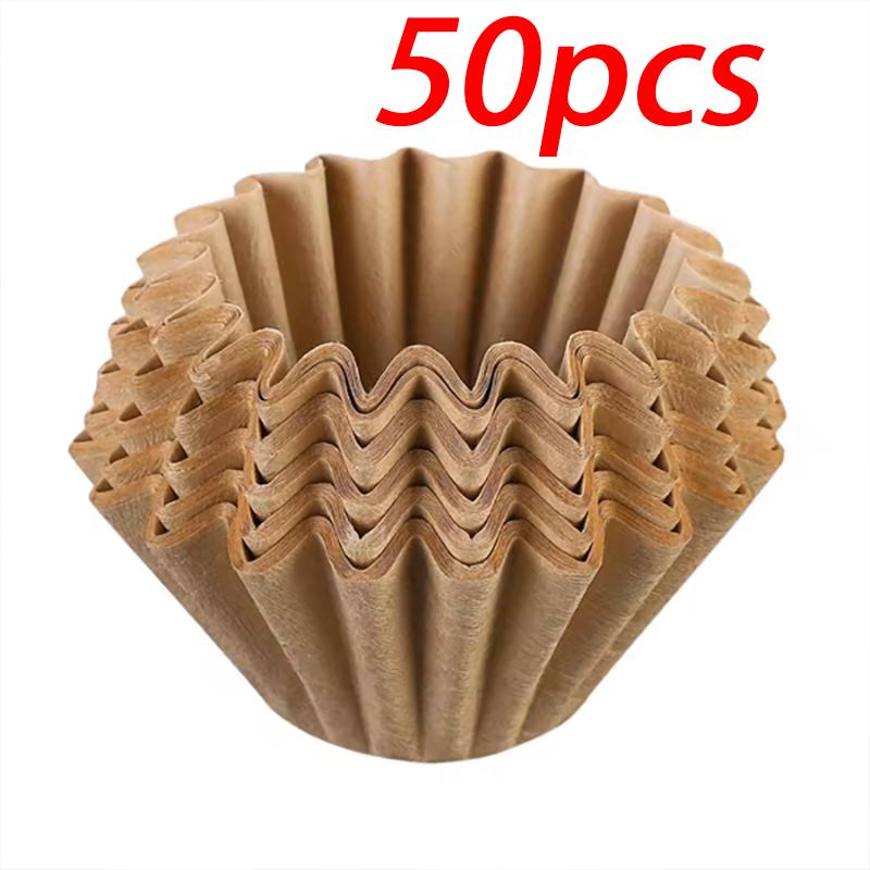 50/100PCS Basket Coffee Paper Filter Pour Over Filter Papers Machine 155*45mm , Fits B75 Coffee Dripper &1-2 Cups Basket Dripper