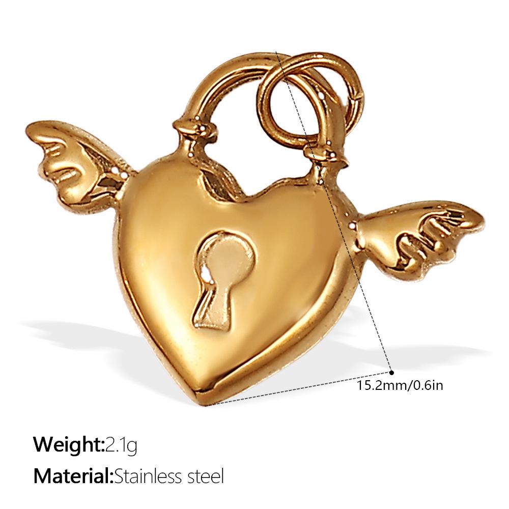 European & American Style Heart-Shaped Rhinestone Stainless Steel Pendant Necklace Accessories