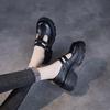 Fashion 6CM Fashion Women Slip On Pumps Wide Head Thick High Heel Chunky Platform Loafers Women Shallow Casual Mary Jane shoes Black