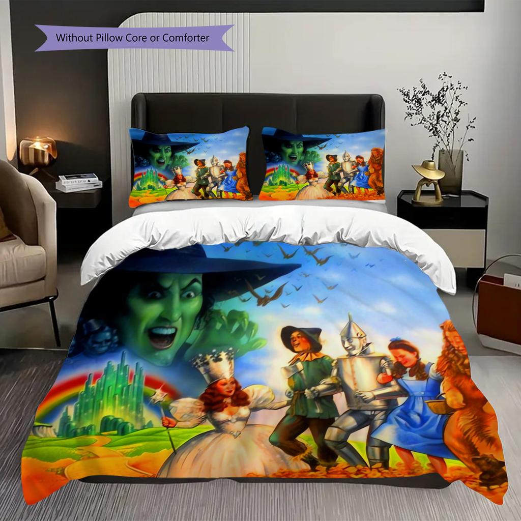 Fantasy Journey Emerald City Bedding (1 * duvet cover + 2 * pillowcase, without core) 2D Flat Duvet cover and pillowcase Soft and comfortable