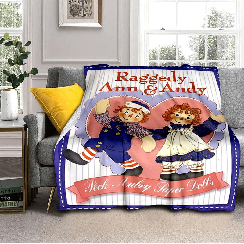 Couverture Aventure Raggedy Ann Et Andy Convient pour Canapés, Lits, Bureaux et Camping - Cadeau Parfait pour Halloween Noël