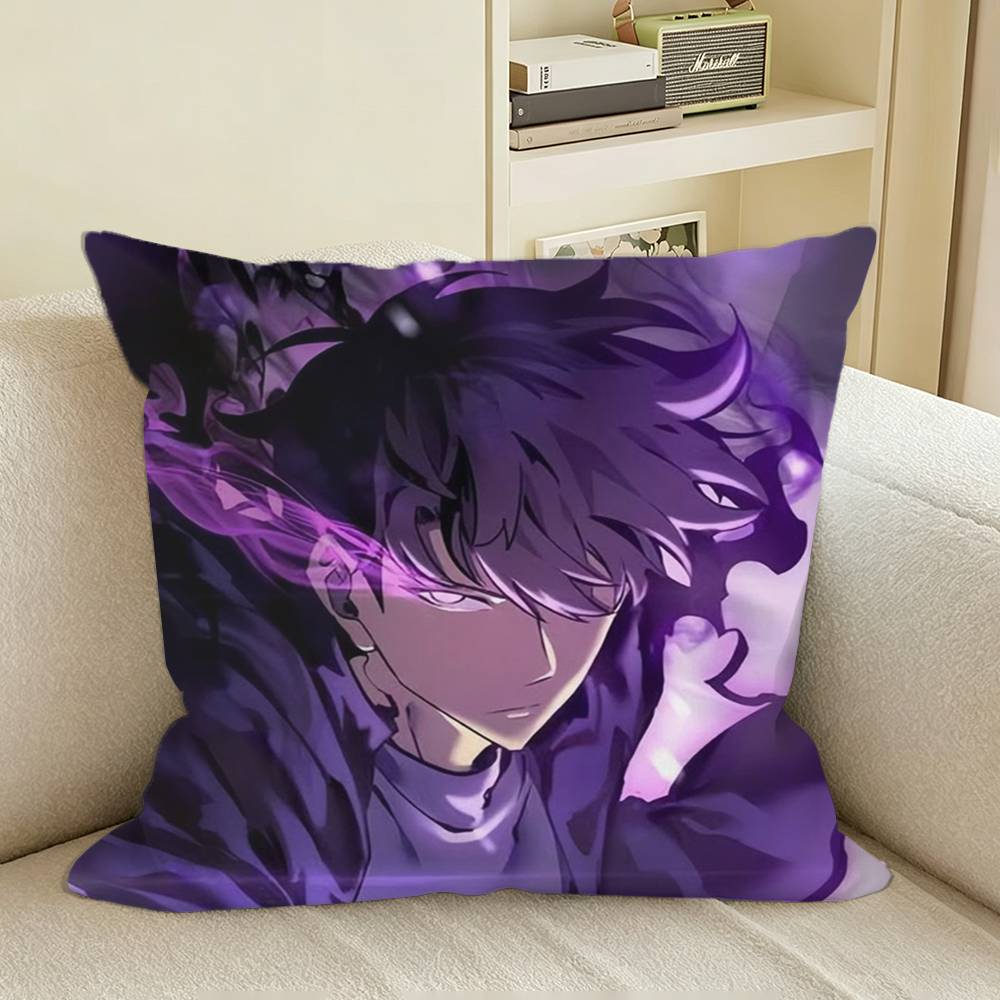 Solo Anime JJinWooS Sungs Square Sofa Pillow Cover Solid Color Living Room Home Decor Cushion Case