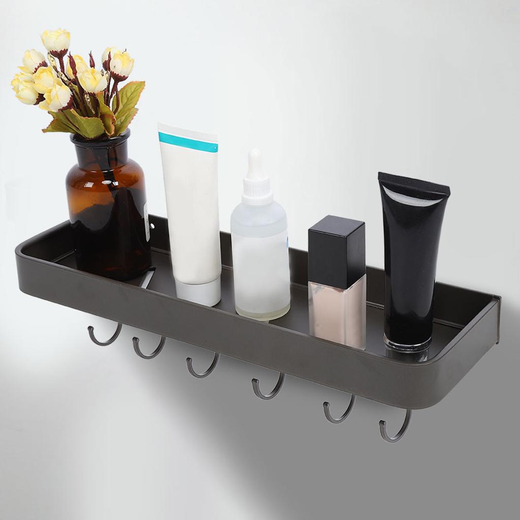 Bathroom Shower Shelf Wall Mounted Towel Storage Rack Shampoo Organizer Holder