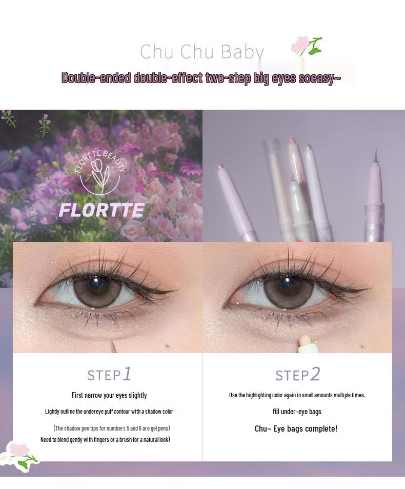 FLORTTE/Flower Knows Double-Ended 3D Aegyo-Sal and Eyeliner Gel Pen