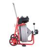 Drain Cleaner Machine 22m x 13mm, Auto Feed Sewer Snake Drain Auger on Wheels, Portable Drain Cleaning Machine with 8 Cutters & Air-Activated Foot