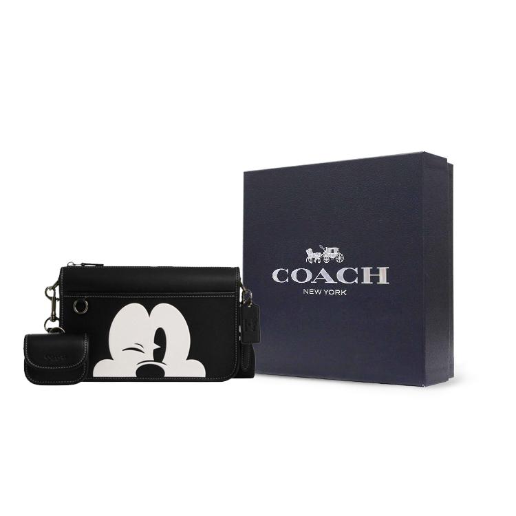 Coach Cow Leather Shoulder Bag, Crossbody Bag Medium Men's Black CM030-QBTJE