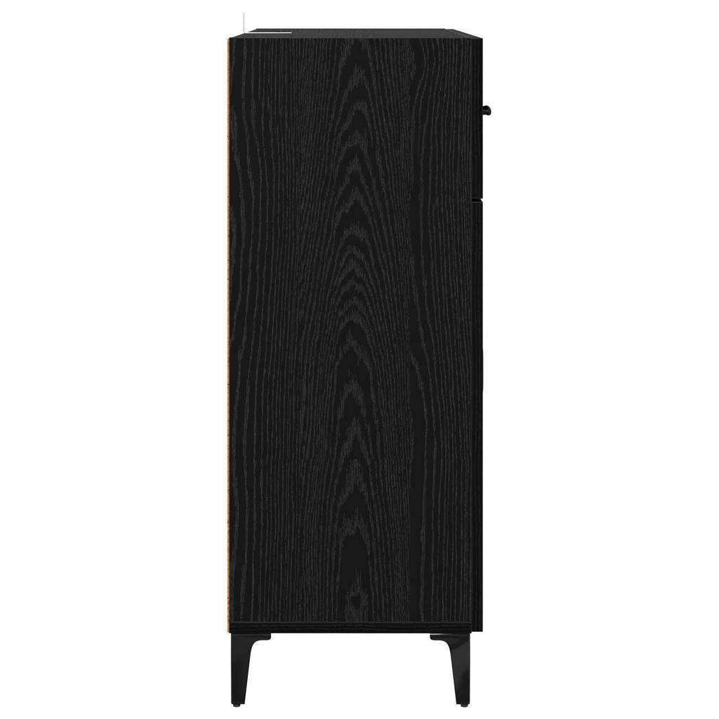 Sideboard in Black Oak Look 69.5 x 34 x 90 cm Engineered Wood