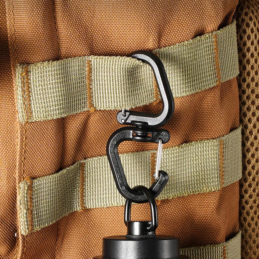Multi-Use Outdoor Rock Climbing 360 Rotatable Hook Double Carabiner Swivel Connector Keychain Backpack Keychain Hiking Buckle