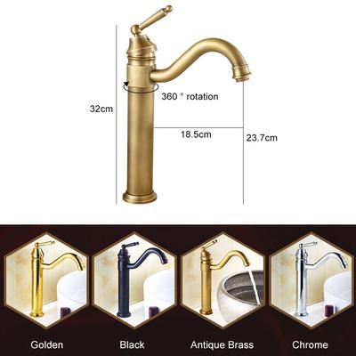 Bathroom Tall Basin Sink Faucet 360 Degree Turn Sink Hot and Cold Bath Sink Vessel Faucets Water Mixer Crane EL5002