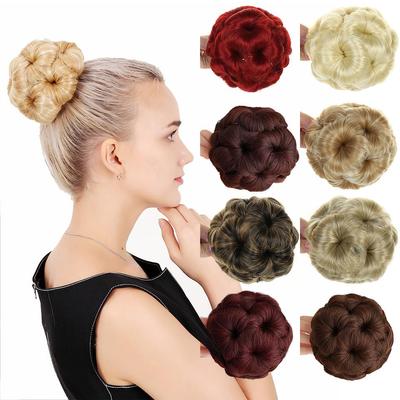 Krullende Kapselknot Haardel voor Vrouwen 9 Bloemen Roller Clip-in Nep Haaraccessoires Hoge Temperatuur Vezel Hoofddeksel