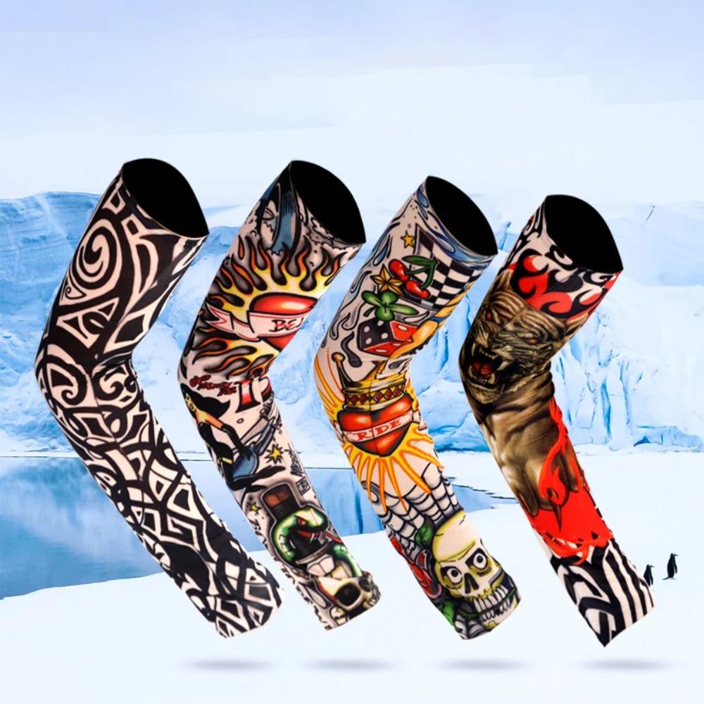 6 PCS Tattoo Sleeve for Men Women Anti-Sunburn Sleeve Elastic Outdoor Nightclub Cycling Arm Cover Party Cycling Tattoo Sleeve