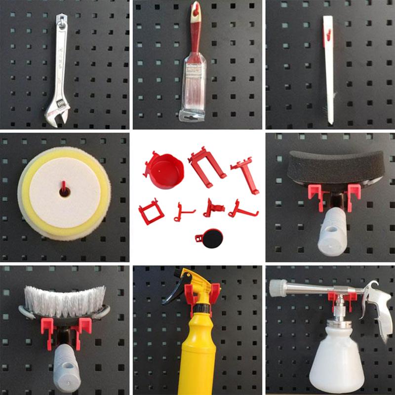 5Pc Pegboard Hooks Abs Wall-Mounted Tool Parts Storage Box Rack Plate Shelving Components Tool Hanging Board Garage Hook