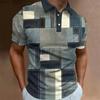Stylish Patchwork Short Sleeve Polo Shirt, Casual Everyday Fashion