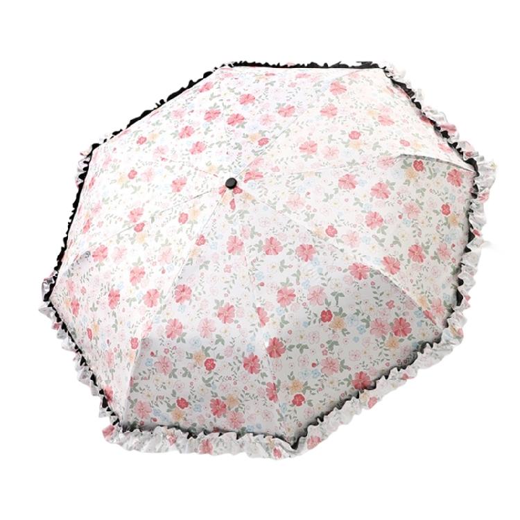 

Floral Print Umbrella With Sun Protections Lightweight Design For Outdoor And Daily Use белый