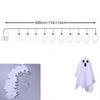 10Pcs Halloween LED Hanging Light Up Ghost Hanging Horror Ornaments Lamp For Home Outdoor Yard Garden Halloween Party Decor Gift