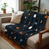 Autumn Ghost Pumpkin Cartoon Anime Print Flannel Blanket Soft Warm Throw for Kids Bedroom Sofa Christmas Office Car