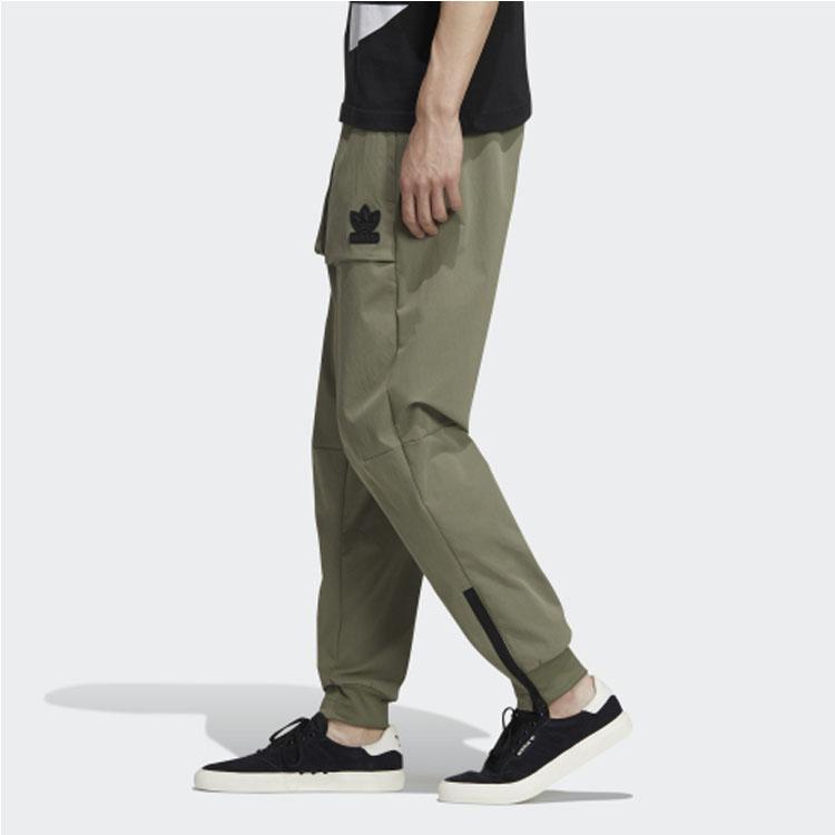 Adidas Pantaloni de jogging din tricot cu talie medie, pantaloni de pantaloni pentru bărbați, Trace-Verde GT7288