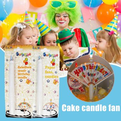 1PC Creativo Sorpresa Fan Candela di Compleanno Compleanno Decorazione di Compleanno Decorazione Festa Candela Candela Torta Pagliaccio Torta Felice