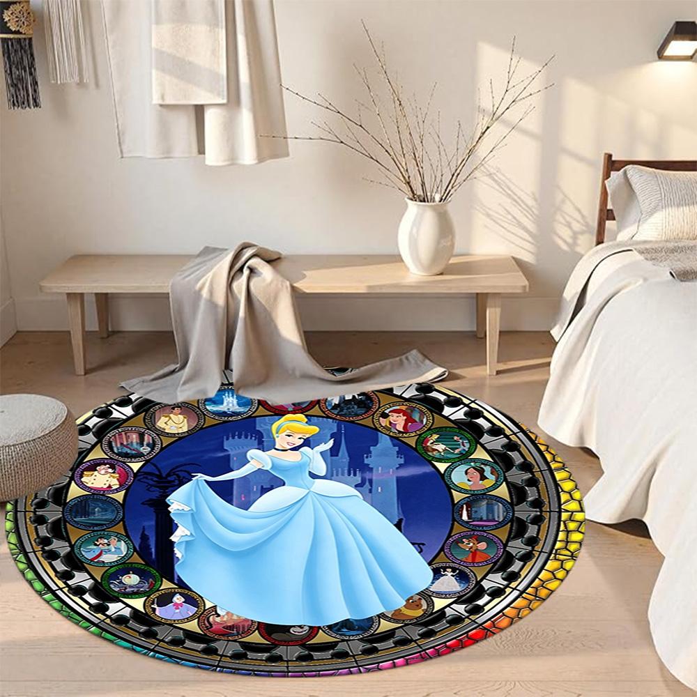 Cinderella's Round Carpet Suitable for Balcony Outdoor Entryway Playrooms Anti-slip Round Rug Office home decor Wedding Party Gift