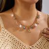 Collana con Ciondolo Multi-elemento Oceano per Donna Bohemia Conchiglia Stella Marina Perla Sintetica Collana Gioielli Estivi alla Moda Regali