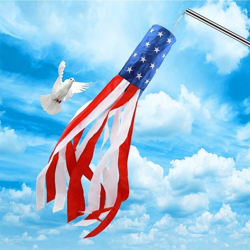 American Flags Windsock,Star & Striped USA Patriotics Decorations Independences Day Outdoor Hangings Decorations Windsock