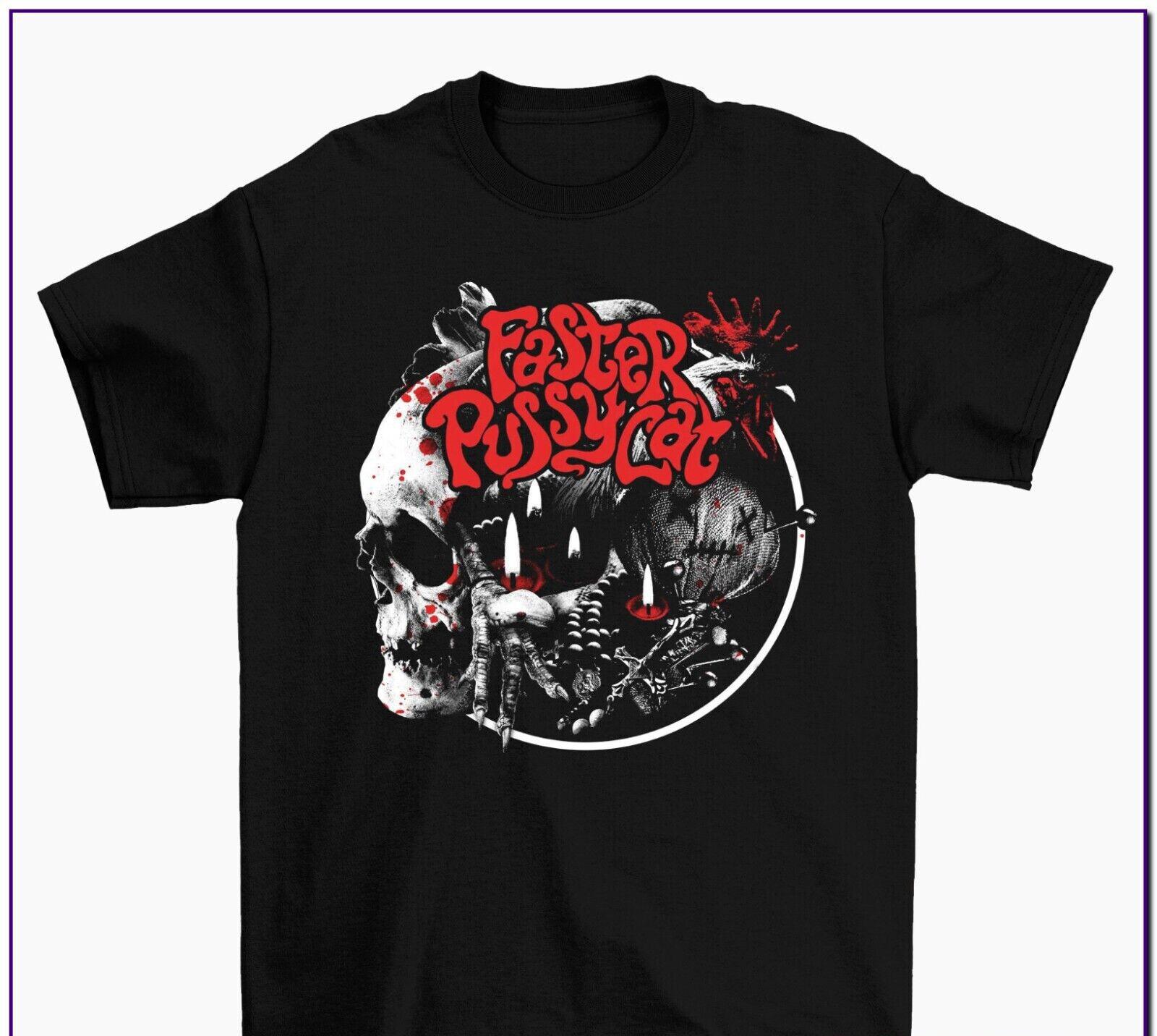 Vtg Faster Pussycat Band Heavy Cotton Black Full Size Unisex Shirt MM1052 S разноцветный