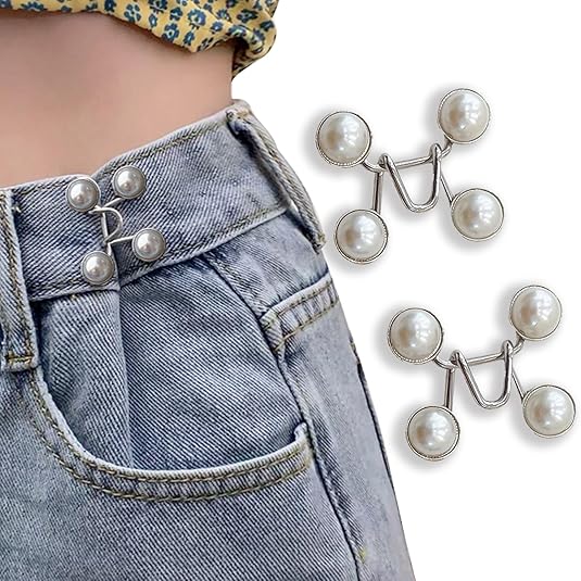2~8Sets Adjustable Jeans Button Pant Waist Tightener,Detachable Decor Waist Buckle, No Sew and No Tools Button Pins for Jeans